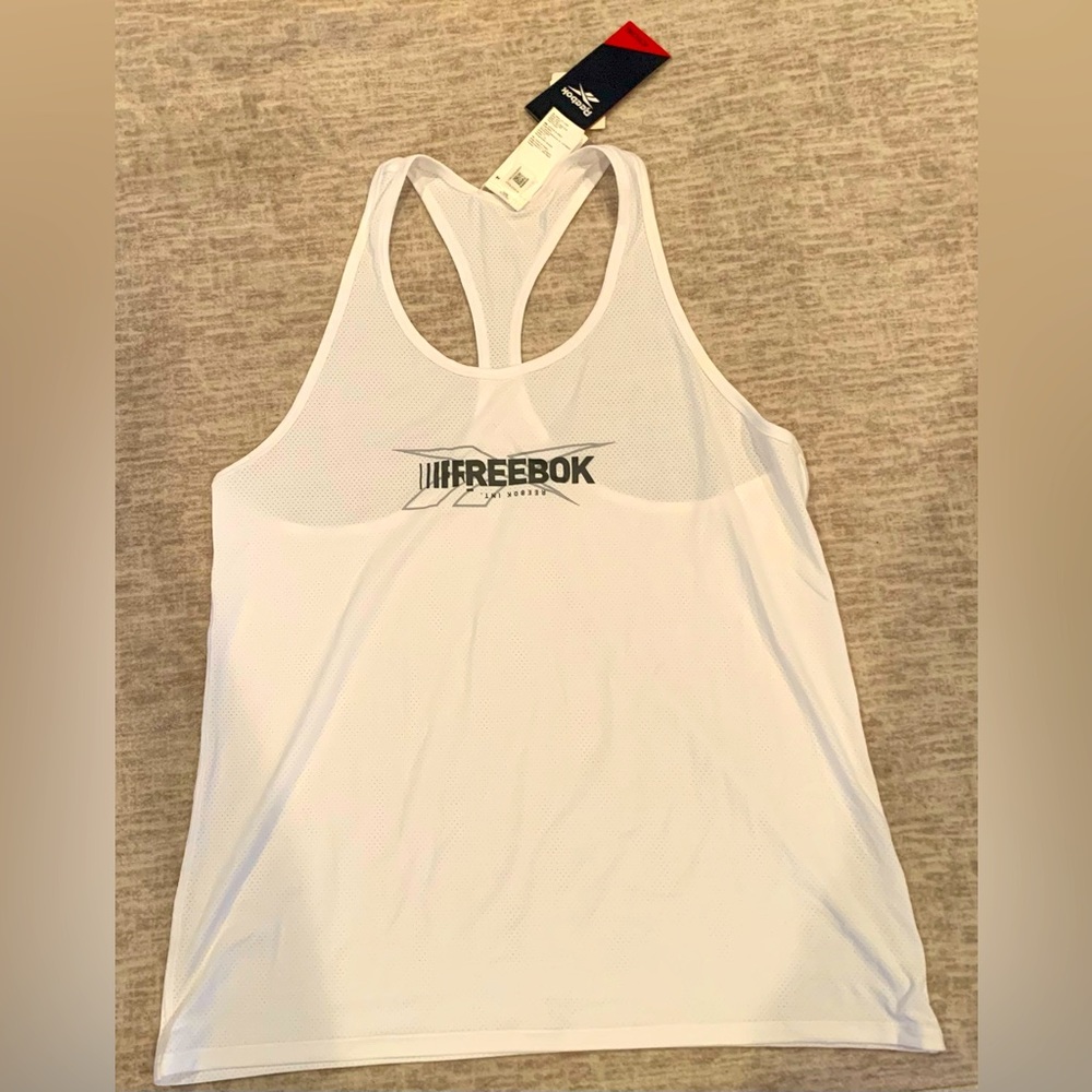 Reebok Athletic Tank Top Women’s L White Freebok Series , BNWT